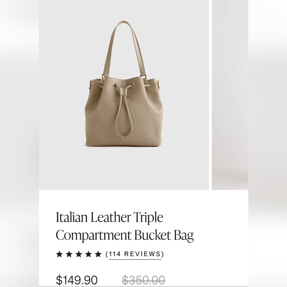 Quince Italian Leather Triple Compartment Bucket Bag